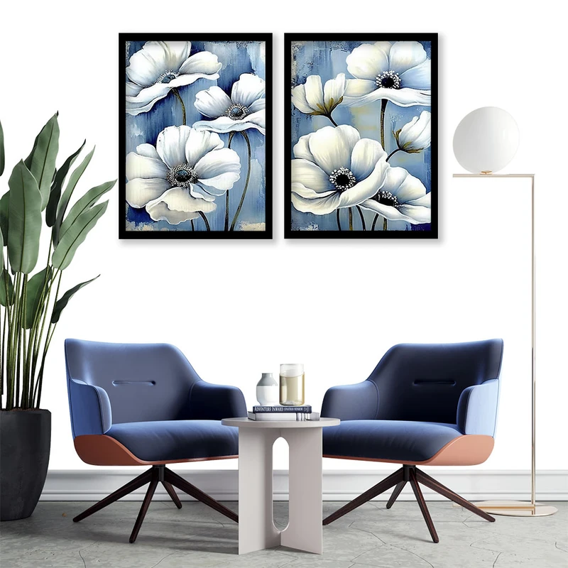 تابلو صبا طرح مدل دکوراتیو انتزاعی کد 145 مجموعه 2 عددی