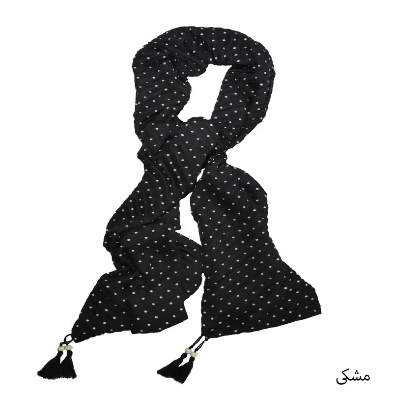 شال زنانه مدل پلیسه توپی ریز منگوله دار