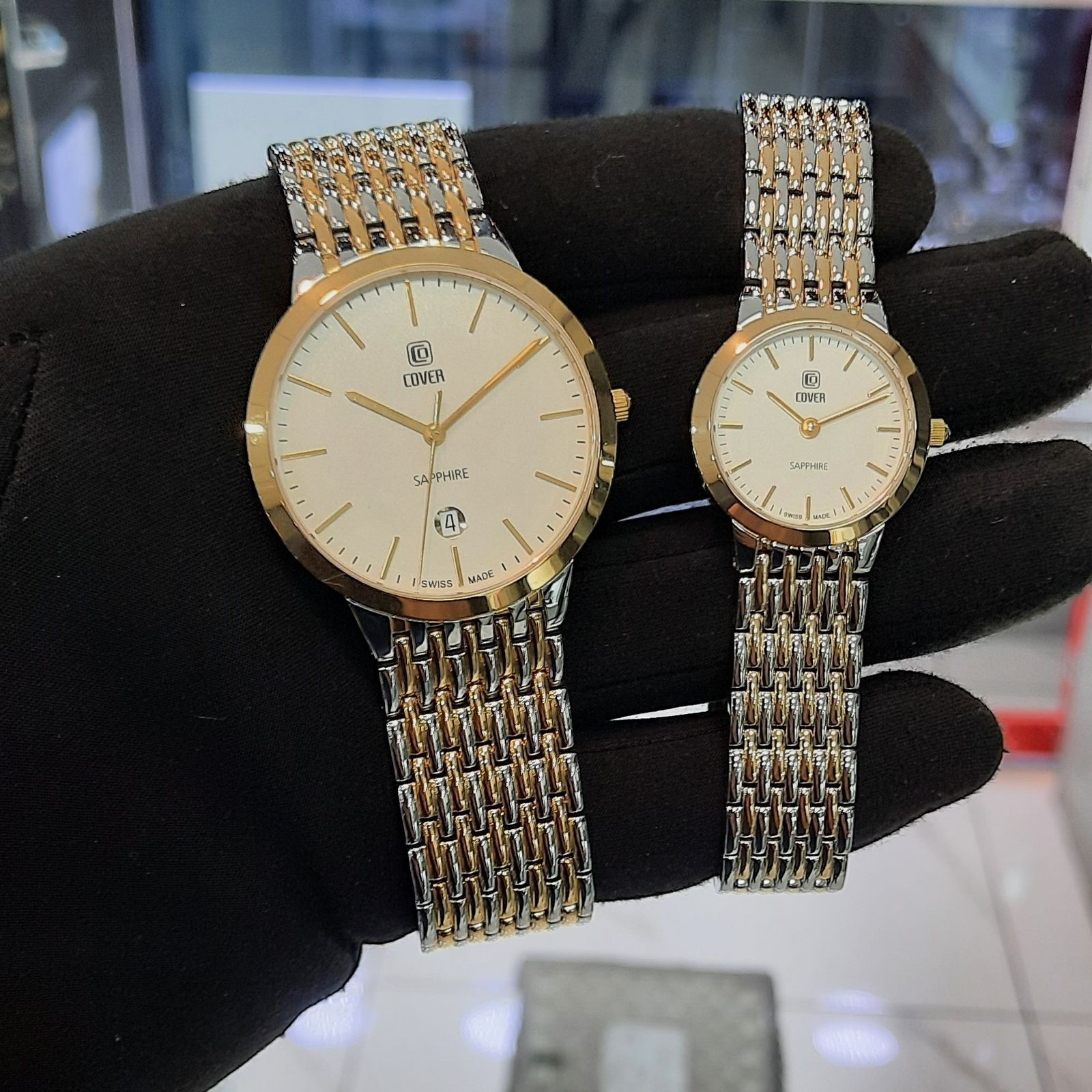 ست ساعت مچی عقربه ای زنانه و مردانه کاور مدل CO123.04 و CO125.04 -  - 5