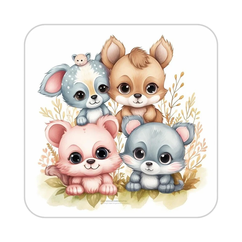 زیر لیوانی کاکتی طرح حیوانات کارتونی مدل mp28835