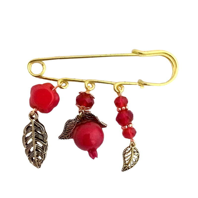 سنجاق سینه دخترانه مدل انار کد SA-07