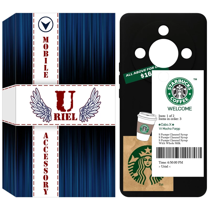 کاور یوریل مدل KSH کد 4 طرح استارباکس مناسب برای گوشی موبایل آنر X9b / X50 / Magic6 Lite / Magic 6 Lite