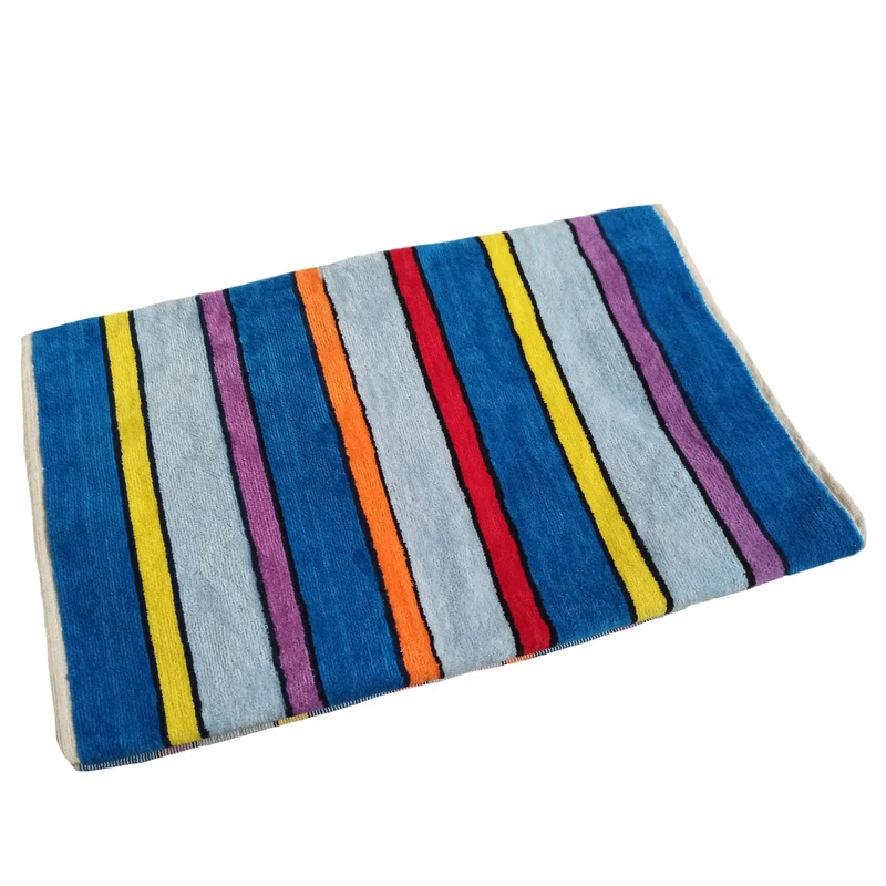 حوله استخری  طرح راه راه سایز 70x130 سانتی متر مجموعه دو عددی