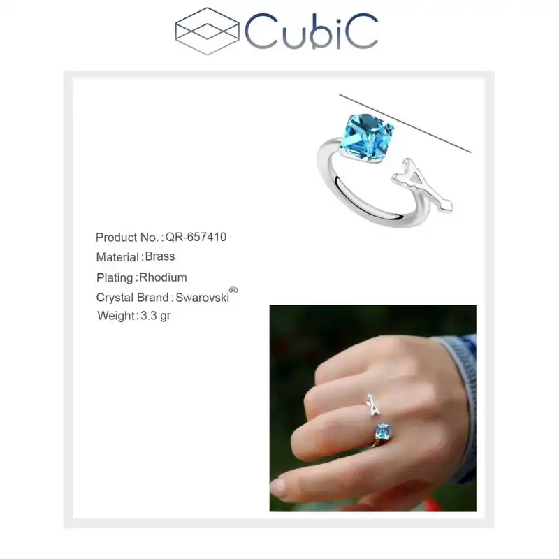 انگشتر زنانه کوبیک مدل QR-657410