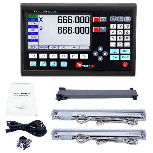 خط کش دستگاه تراش مدل dro-1000 مجموعه 2 عددی همراه نمایشگر دیجیتال