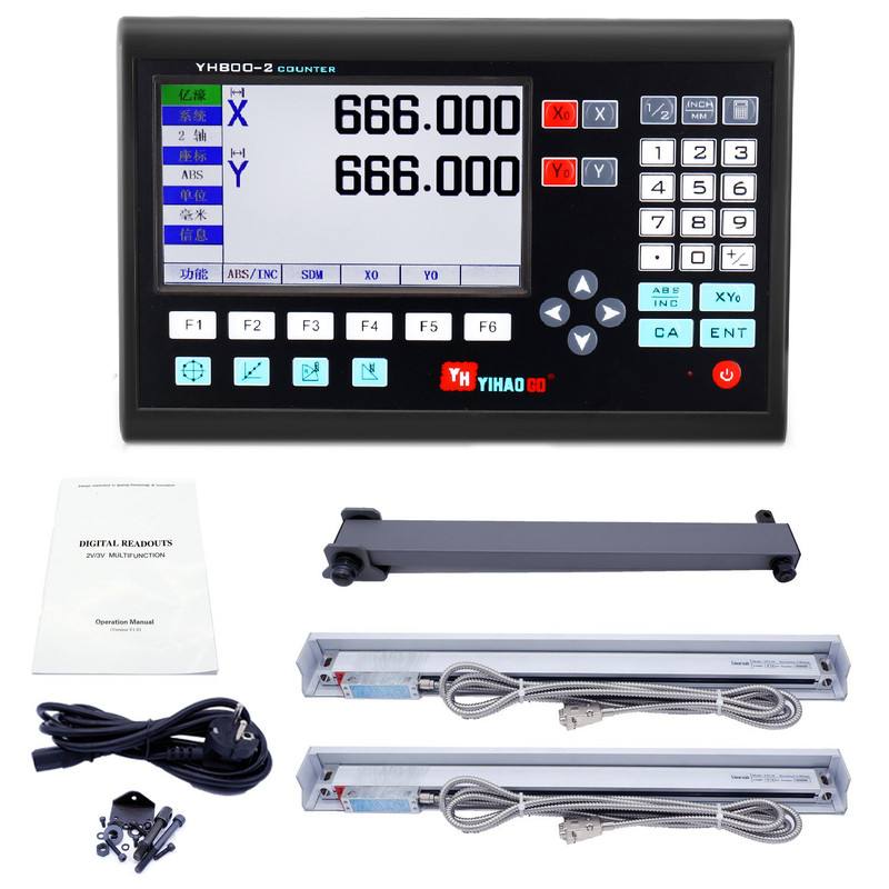 خط کش دستگاه تراش مدل dro-1000 مجموعه 2 عددی همراه نمایشگر دیجیتال