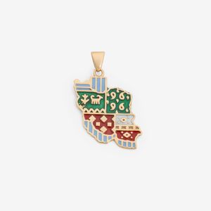 آویز گردنبند طلا 18 عیار زنانه گلدم طرح ایران PE147024