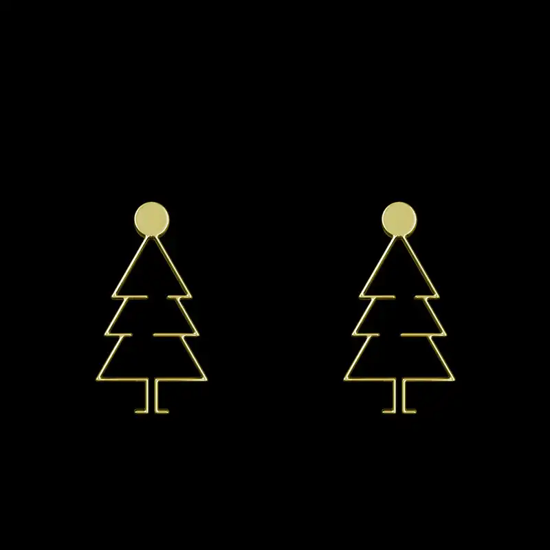 گوشواره طلا 18 عیار زنانه مدوپد مدل درخت کد GA1-15773