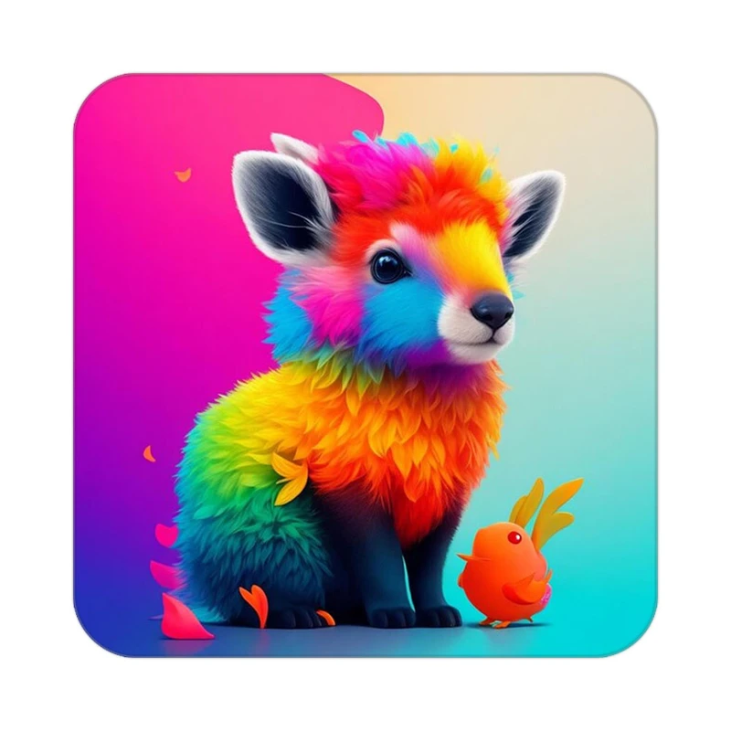 زیر لیوانی کاکتی طرح حیوانات رنگی مدل mp26688