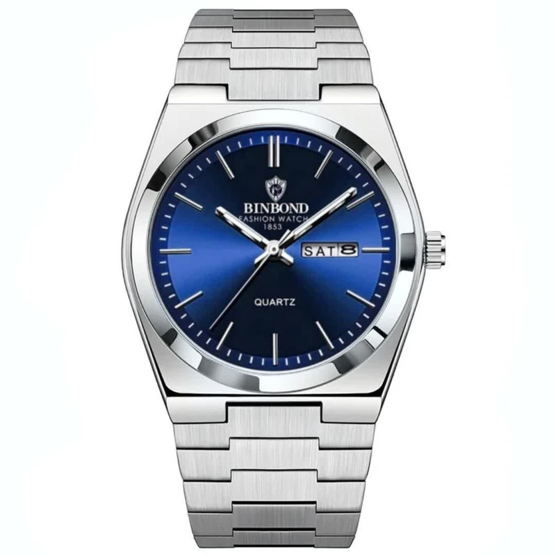 ساعت مچی عقربه‌ای کوارتز مردانه بین باند مدل کلاسیک قفل مخفی 1853 کد 012