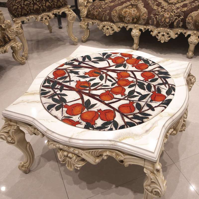 رومیزی طرح باغ انار مدل KN-RGPom70C