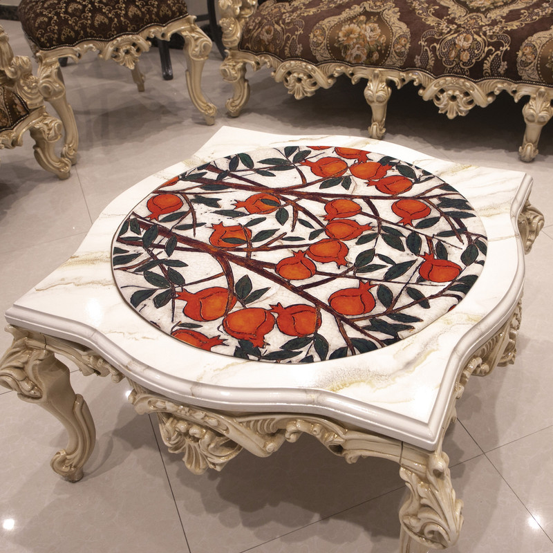 رومیزی طرح باغ انار مدل KN-RGPom70C
