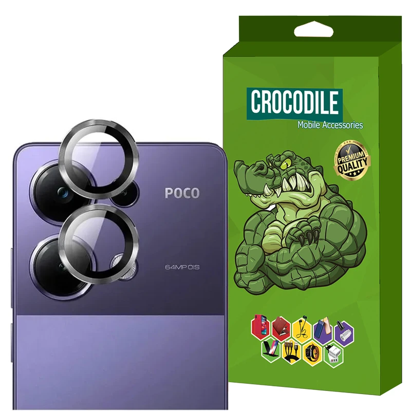 محافظ لنز دوربین کروکودیل مدل C-Ring مناسب برای گوشی موبایل شیائومی Poco M6 Pro 4G