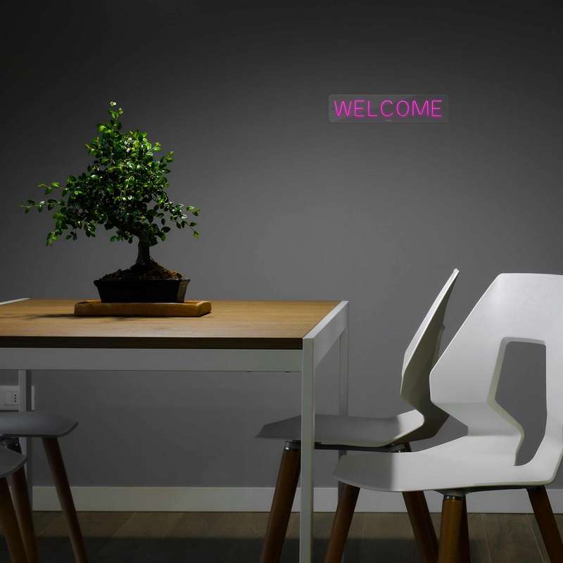 چراغ دیواری نئون دیزاین طرح Welcome_PN