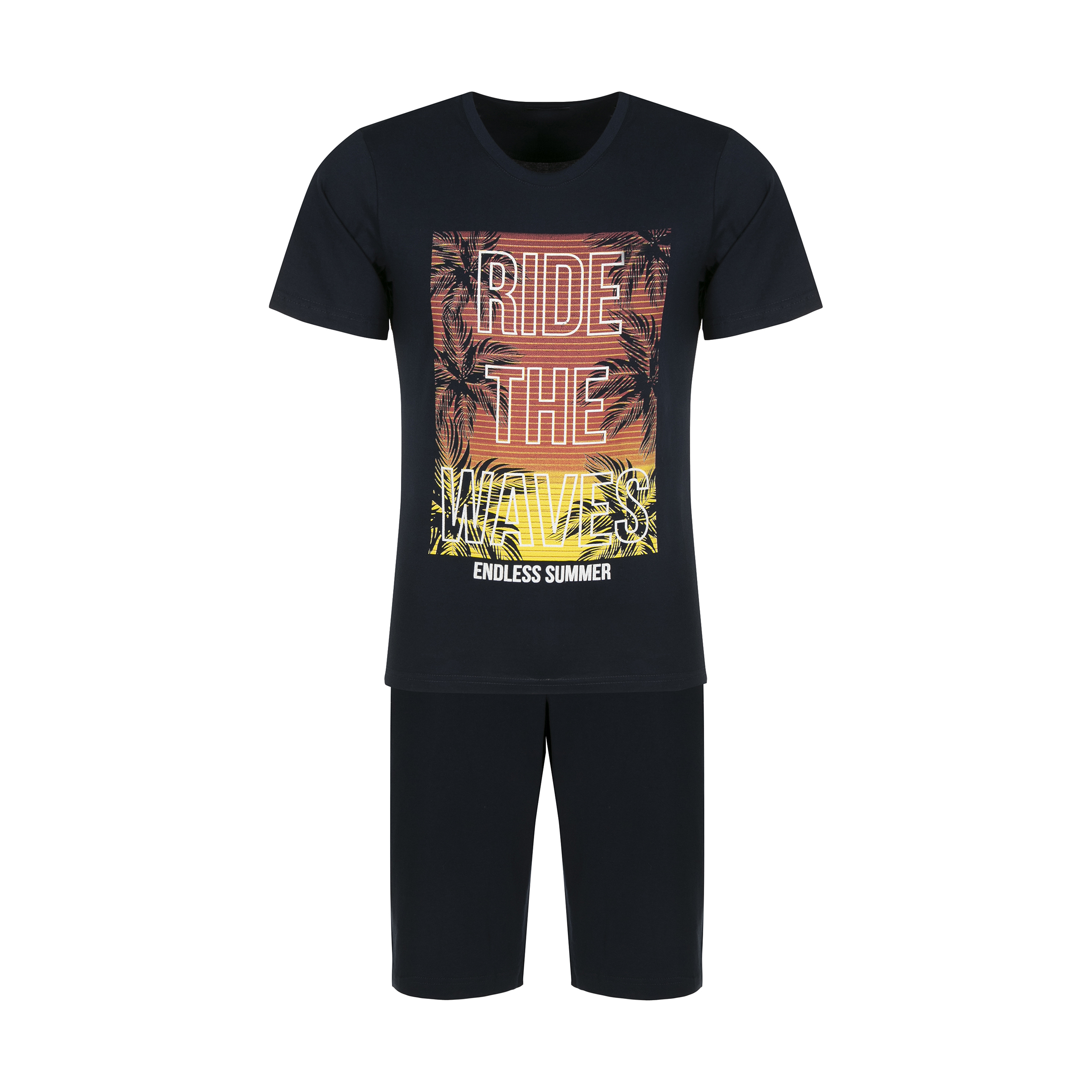 ست تی شرت و شلوارک راحتی مردانه جامه پوش آرا مدل 4021018323-59