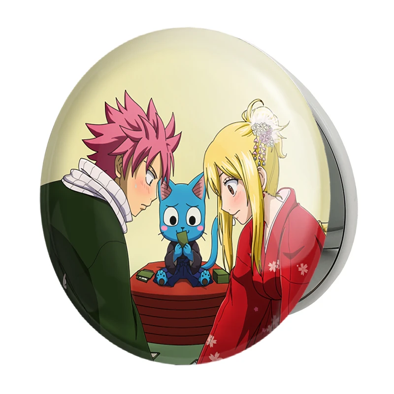 آینه جیبی خندالو طرح لوسی و ناتسو انیمه فری تیل Fairy Tail مدل تاشو کد 16464 