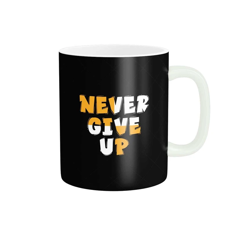 ماگ پاد آفرین طرح جمله انگیزشی  Never give up کد 2018