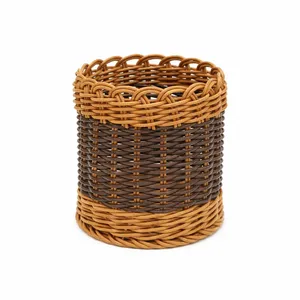 سبد حصیر بافی مدل استوانه ای