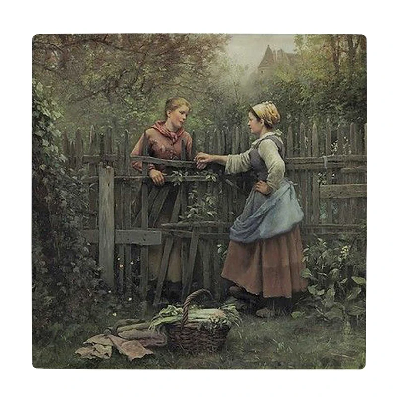   زیر لیوانی  طرح نقاشی دو بانو در مزرعه  کد    6227413_5756