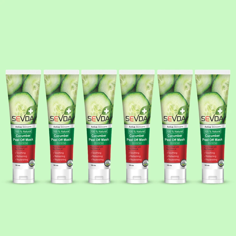  ماسک صورت سودا مدل خیار حجم 100 میلی لیتر مجموعه 6 عددی