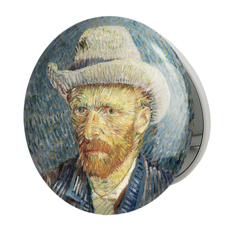 آینه جیبی خندالو طرح سلف پرتره ونگوگ  مدل تاشو کد 3732 