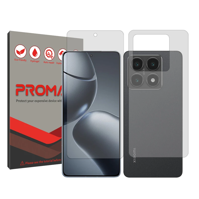 محافظ صفحه نمایش شفاف پرومیت مدل Resistant مناسب برای گوشی موبایل شیائومی 14T به همراه محافظ پشت گوشی