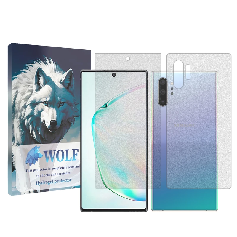 محافظ صفحه نمایش شفاف ولف مناسب برای گوشی موبایل سامسونگ Galaxy Note 10 Plus به همراه محافظ پشت گوشی