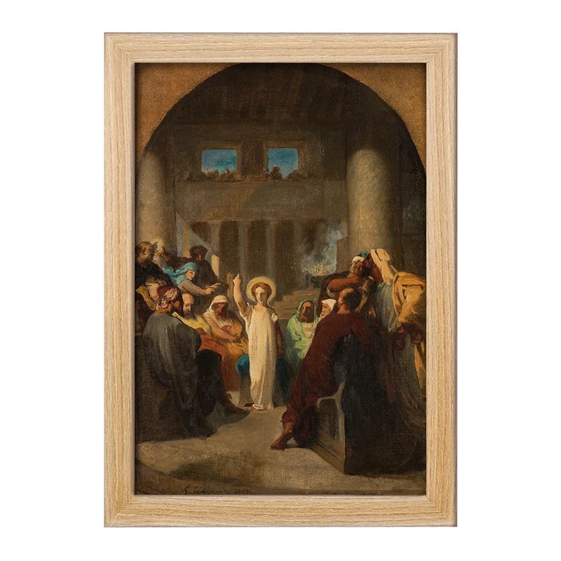 تابلو خندالو مدل نقاشی عیسی در میان پزشکان اثر فلیکس هانری جاکوموتی کد F12244