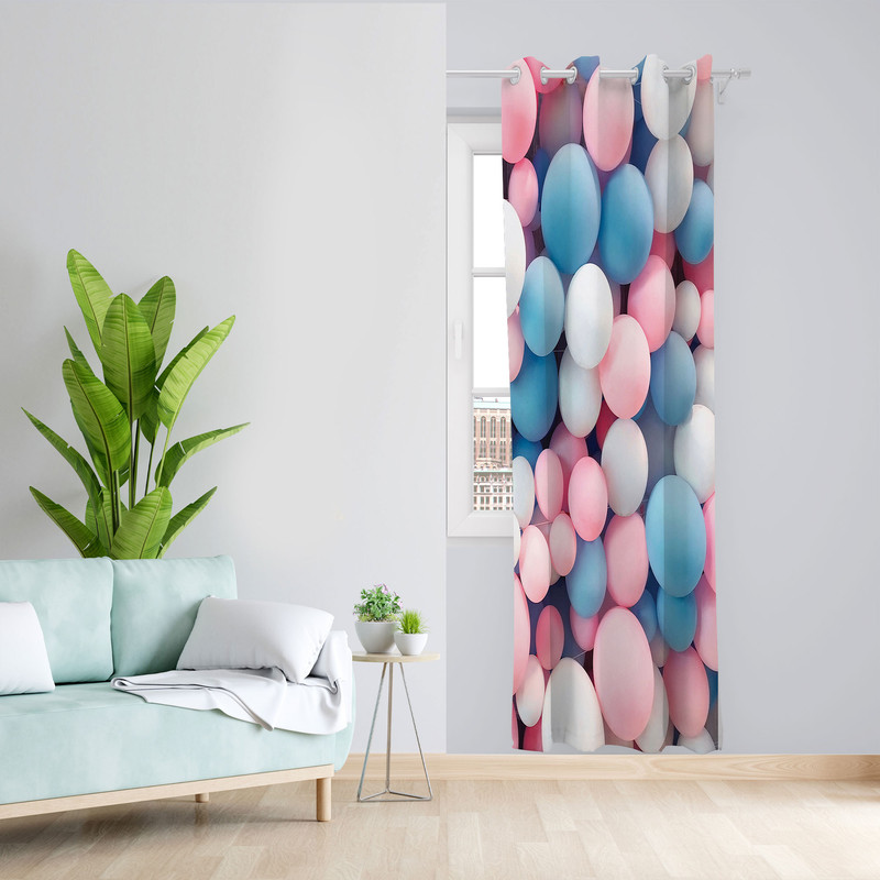  پرده مدل بادکنک مخمل پانچی کد 2681 سایز 140x200 سانتی متر