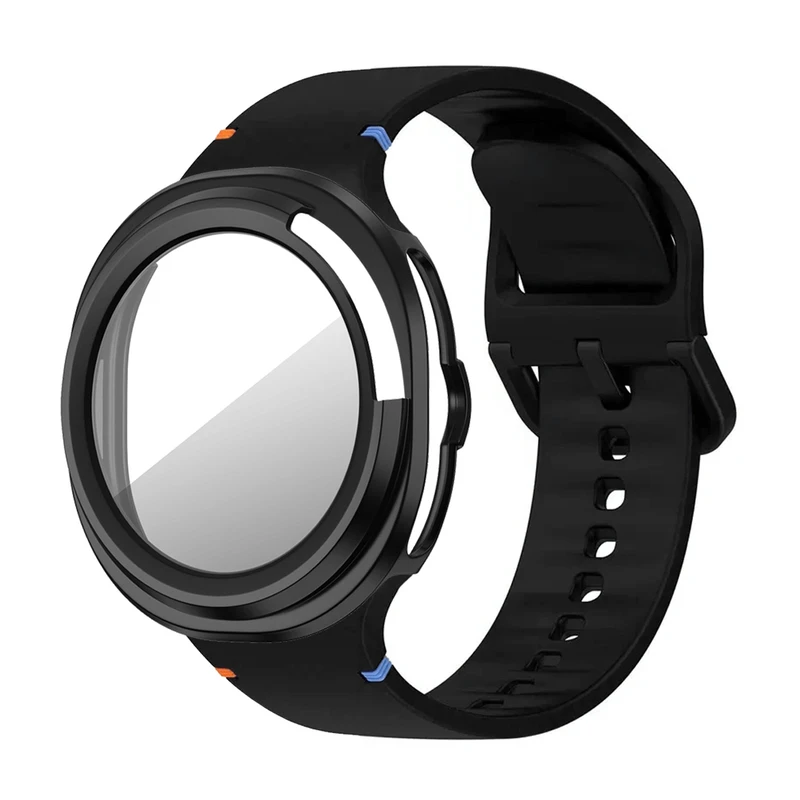 بند آلتیمیت شیلد مدل Silic NV8 GRD BK مناسب برای ساعت هوشمند سامسونگ Galaxy Watch 8 Classic 46mm به همراه کاور