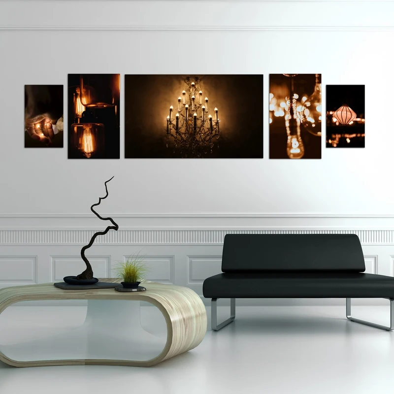 تابلو شاسی بکلیت طرح دکوراتیو لوستر مدل SH-485 مجموعه 5 عددی