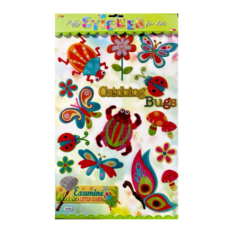 استیکر مدل پفی اکلیلی طرح حشرات کد N-004