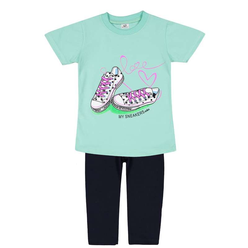 ست تی شرت و شلوار دخترانه بانالی مدل کوهنورد کد 3512