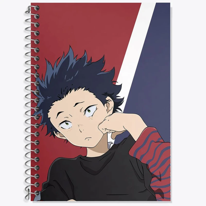 دفتر زبان 50 برگ خندالو مدل دو خط طرح شویا ایشیدا انیمه سایلنت ویس A Silent Voice کد 15792