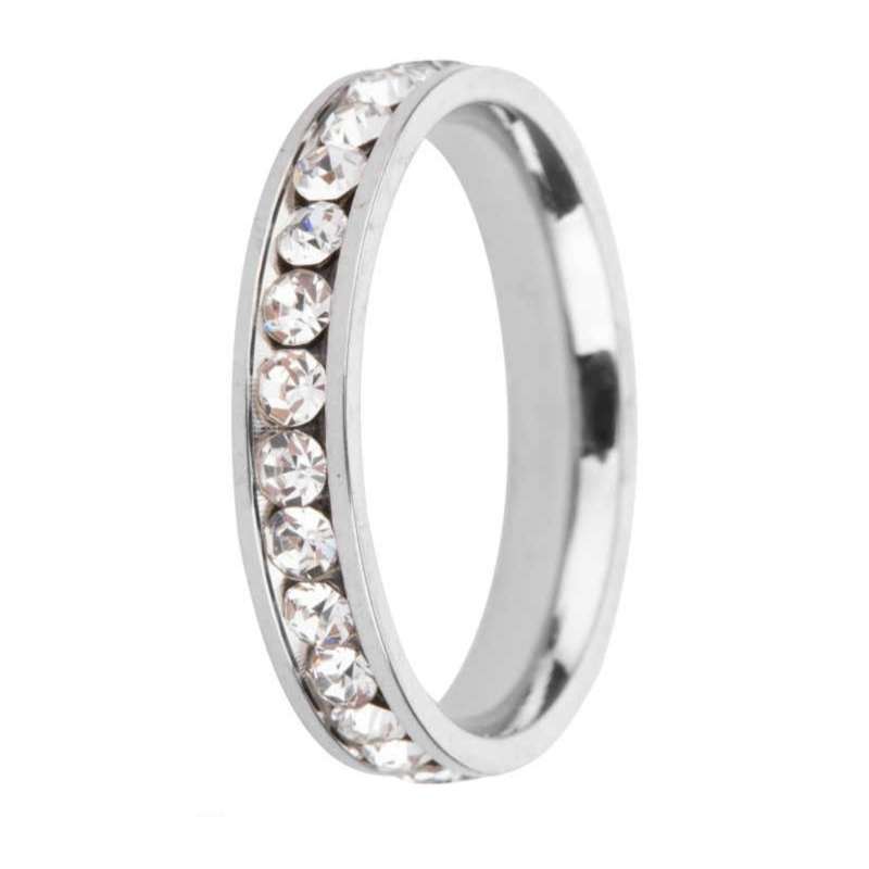 انگشتر زنانه مدل استیل دور نگین 005 انگشتر زنانه مدل استیل دور نگین 005