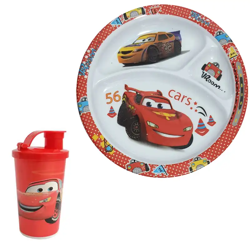 ست 2 تکه ظرف غذا کودک مدل مک کویین