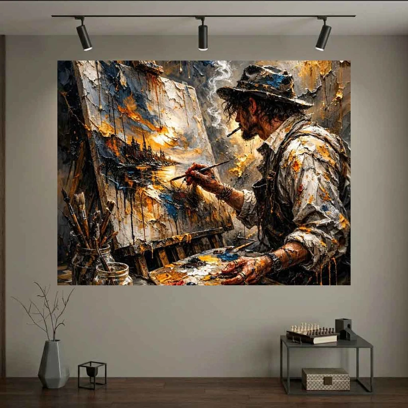 وستر طرح نقاشی مدل نقاش تنها کد DV1564