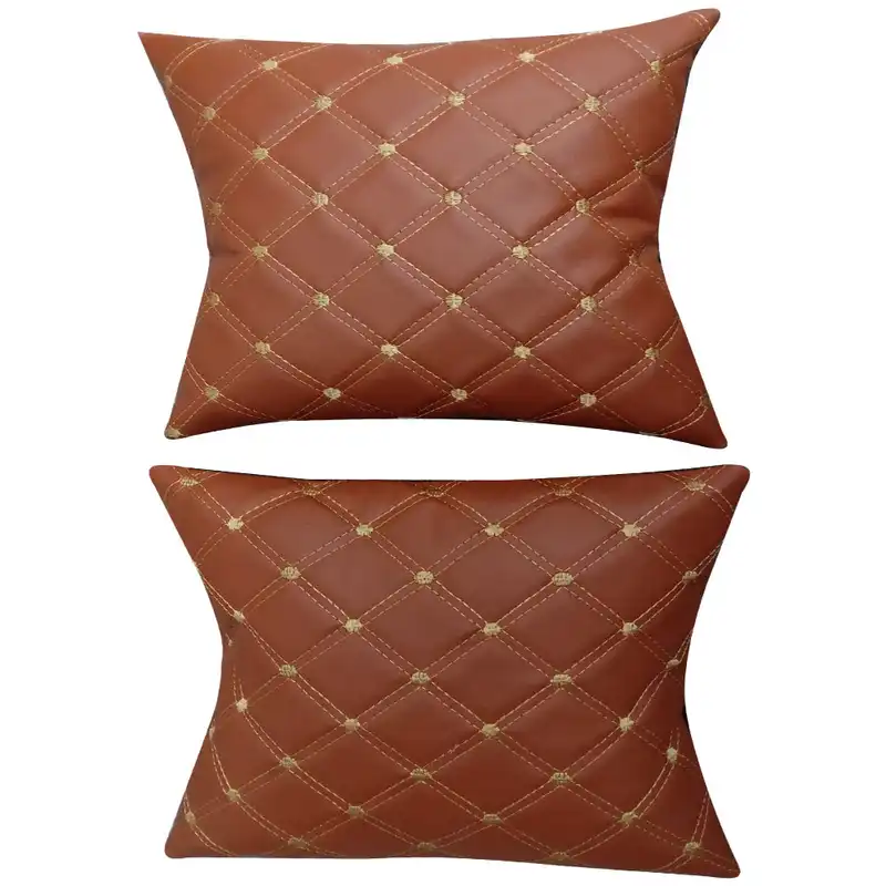 پشت گردنی صندلی خودرو مدل MG_50200طرح چرم گلدوزی به همراه کوسن بسته 4 عددی