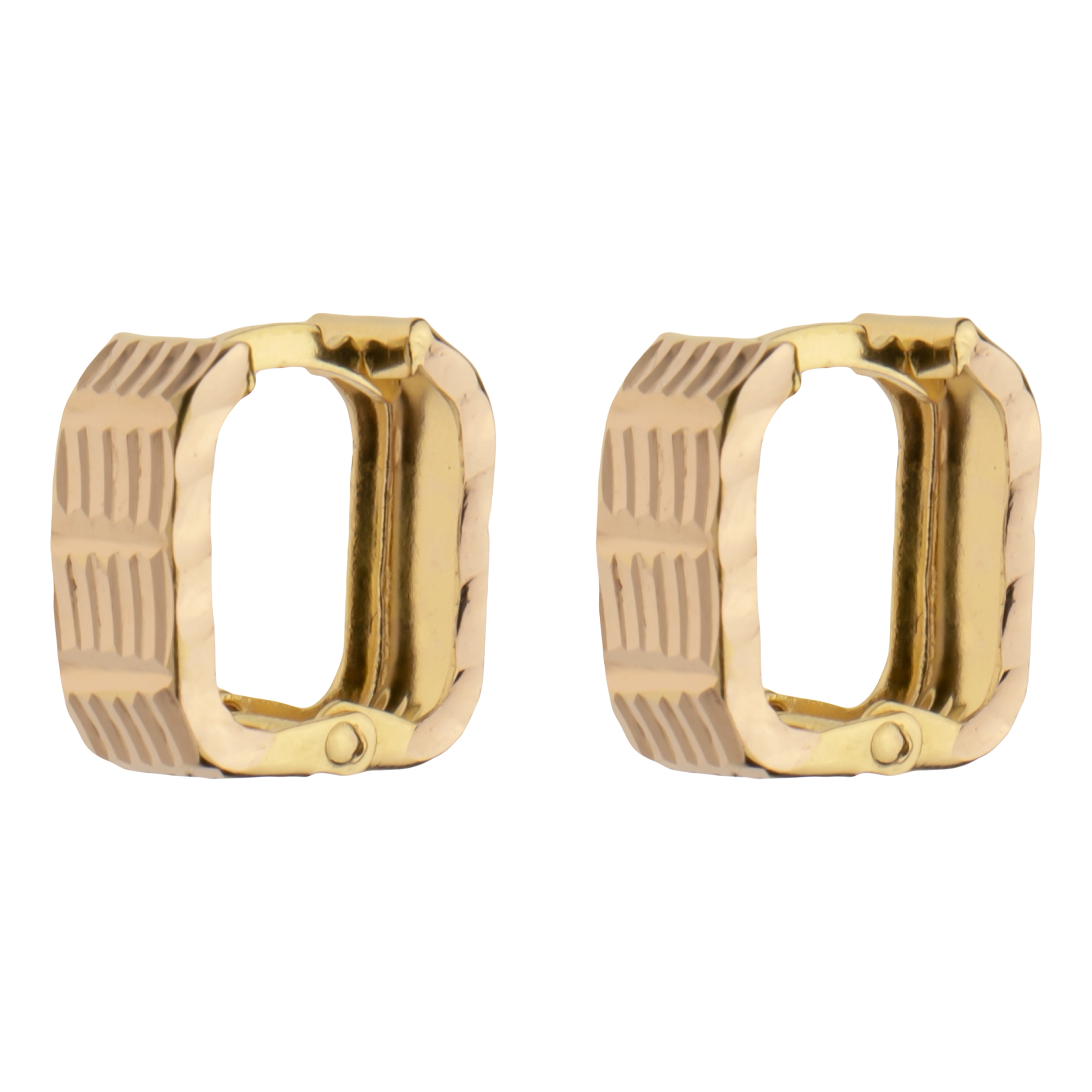 گوشواره حلقه‌ای طلا 18 عیار زنانه گلدم مدل E-3070037