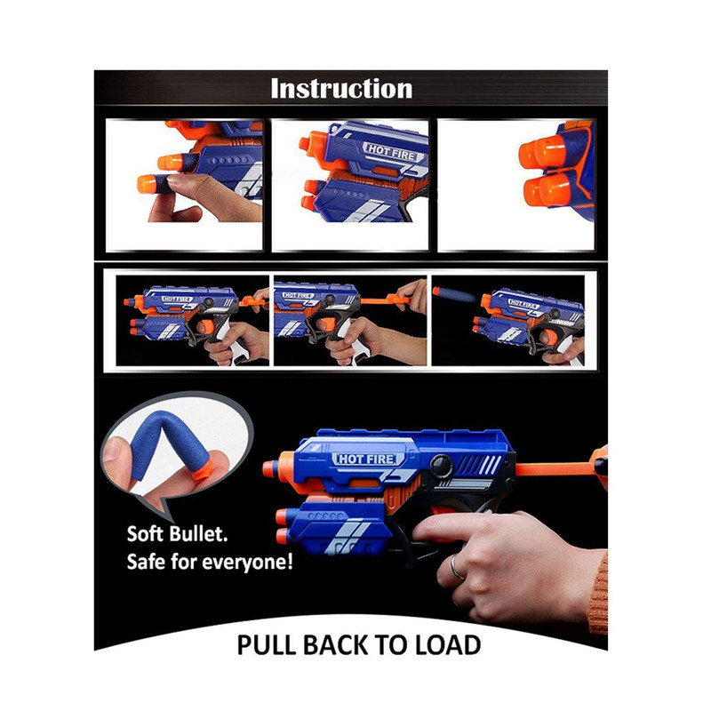 تفنگ بازی مدل blaze storm manual soft bullet gun کد 1660