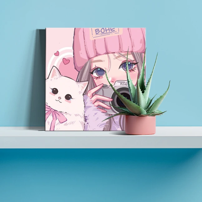 تابلو شاسی لاژید مدل دختر عکاس طرح انیمه کارتونی