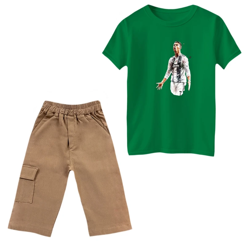 ست تی‌شرت و شلوارک پسرانه مدل رونالدو کد 7