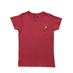 تی شرت آستین کوتاه زنانه اچ اند ام مدل گلدوزی ساده طرح بستنی