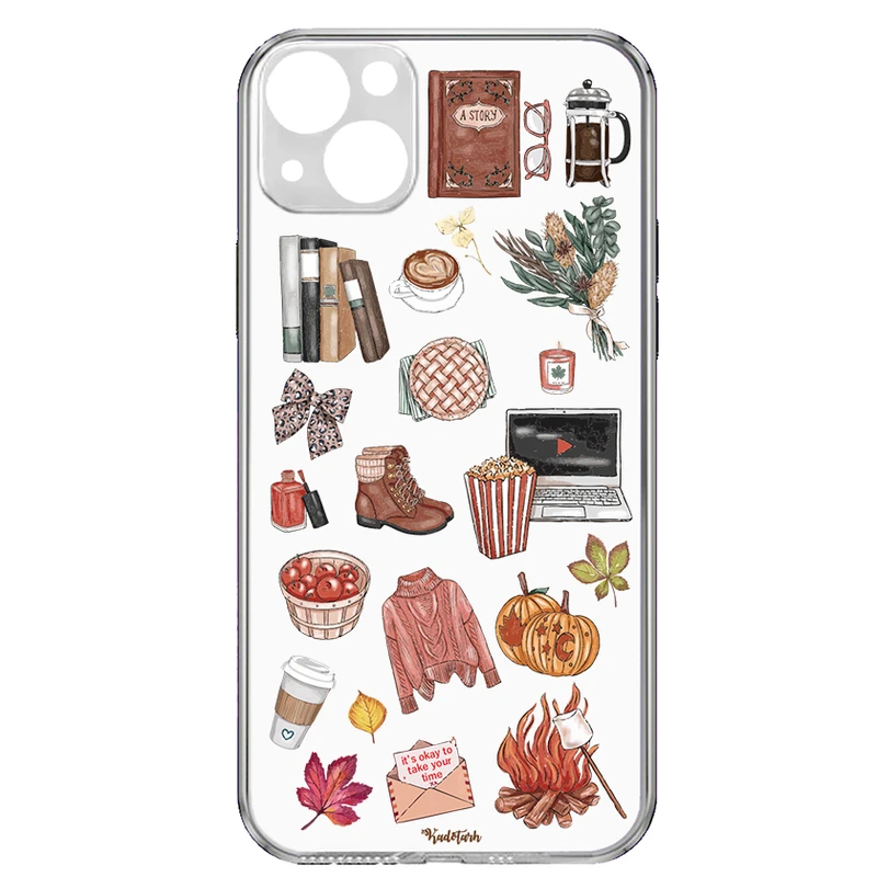 کاور طرح استیکرهای پائیزی مناسب برای گوشی موبایل اپل IPhone 13