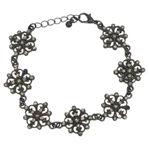 دستبند زنانه مدل گل نگین دار کد VENUS-DASTBAND01