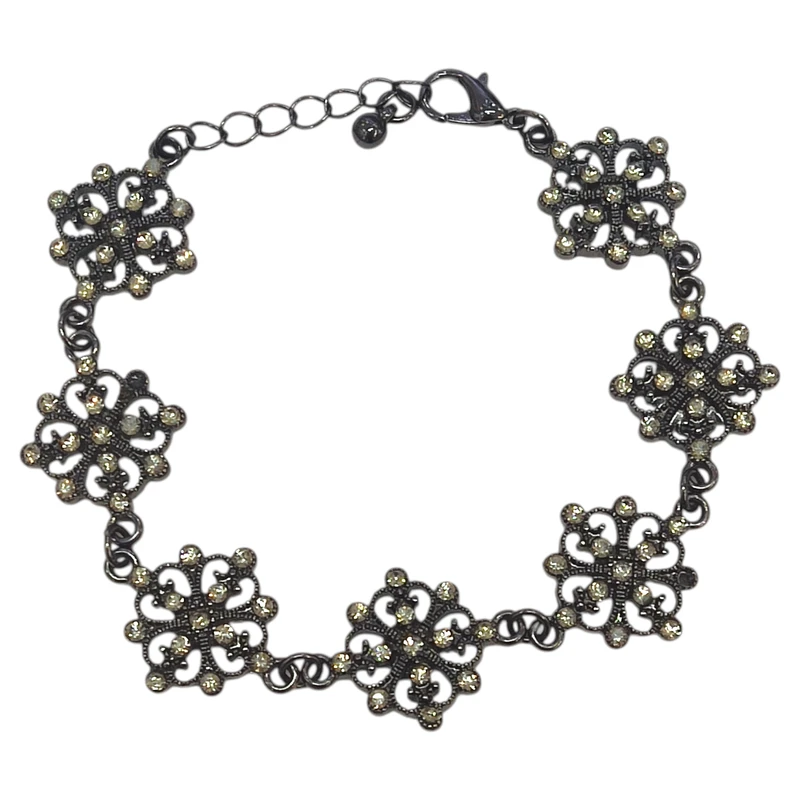 دستبند زنانه مدل گل نگین دار کد VENUS-DASTBAND01