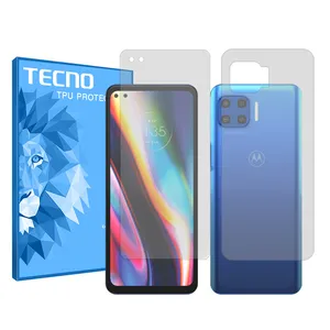 Tecno Resistant model transparent screen protector suitable for Motorola Moto G 5G Plus mobile phone along with the back of the phone
