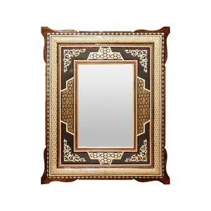 آینه خاتم کاری چوبی صنایع دستی فاخر کد 53p45in2819-e102-A4