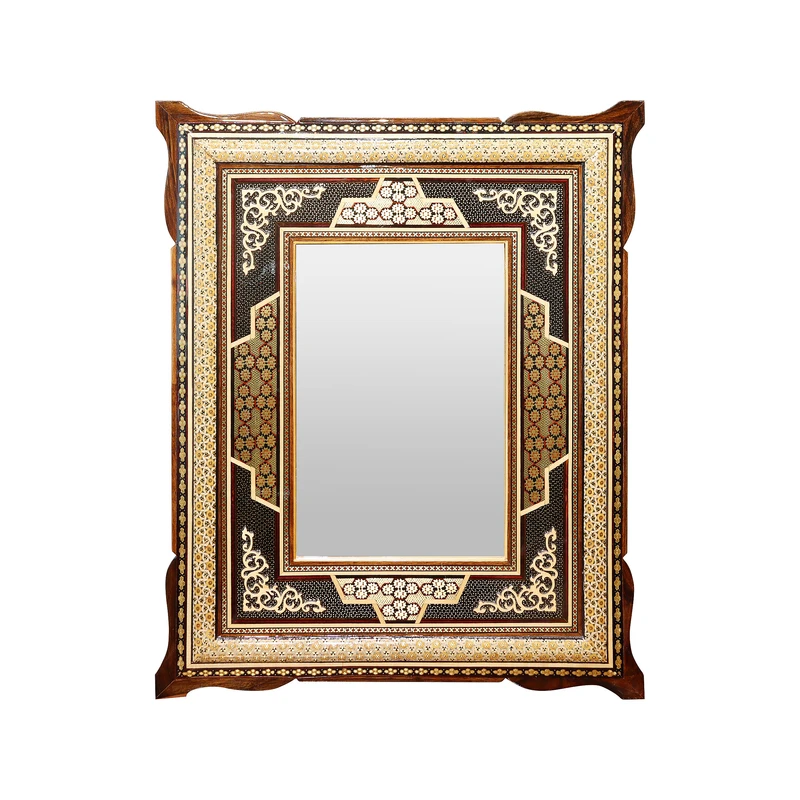 آینه خاتم کاری چوبی صنایع دستی فاخر کد 53p45in2819-e102-A4