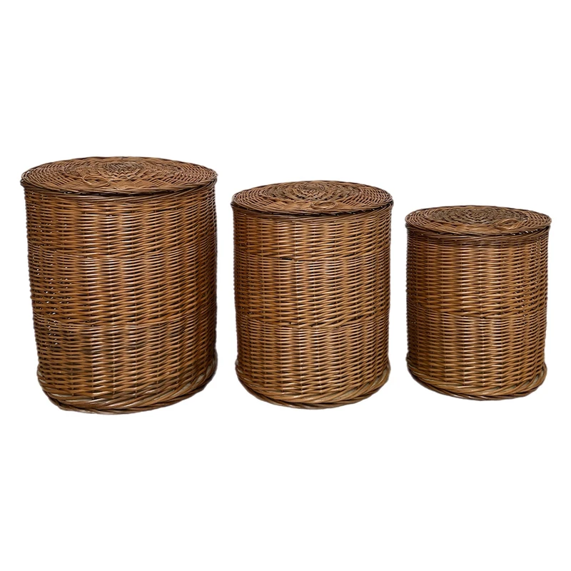 سبد رخت چرک مدل استوانه مجموعه 3 عددی